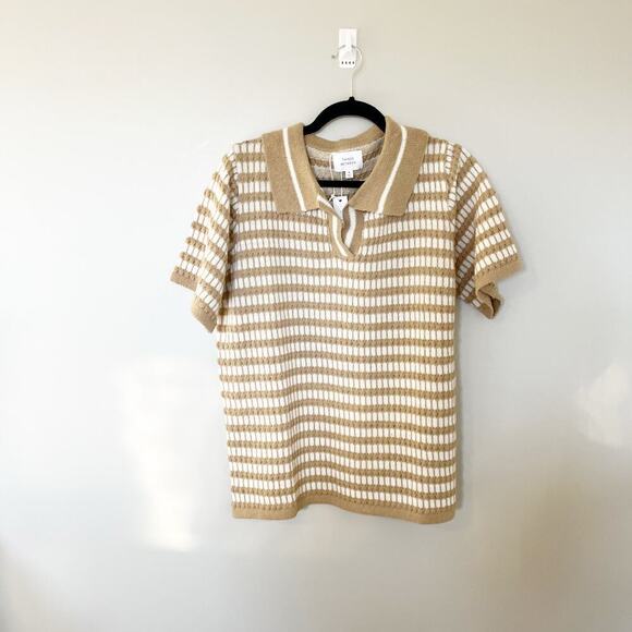 Things between Striped Short Sleeve
Collar Knit Top medium - Picture 4 of 12
